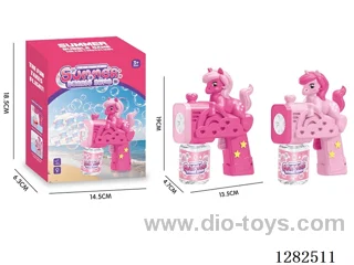 Light-Up Unicorn Bubble Gun 70ML (Batteries Not Included)
