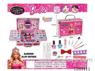 Princess Series Metal Handbag Set: Nail Polish + Lipstick + Double-Layer Eyeshadow Hair Clip Set