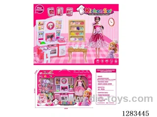 Kitchen Dessert Set with Articulated Barbie (with lights and sounds; batteries not included)