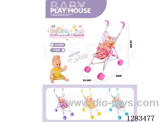 Plastic Hand Cart + 12-Inch Doll (4 Colors) (GCC)