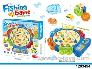 fishing game toys in window  box