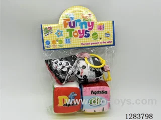 3-Inch Early Learning Set with Rattle, Stuffed Toy(4PCS Set)