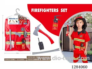 Firefighter Short-Sleeve Set (Includes Shirt + Hat + Pants + 4 Accessories)