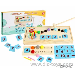Wooden Caterpillar Digital Color Pairing Learning Box