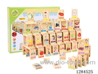 Wooden 100PCS Dominoes - Alphabet Set