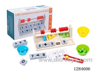 Wooden Bead-Clamping Number Calculation Abacus