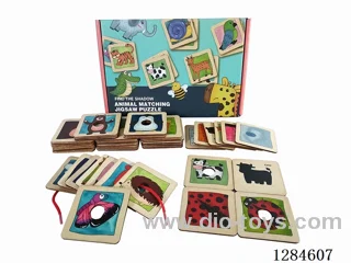 Wooden Animal Skin Shadow Matching Stringing Game