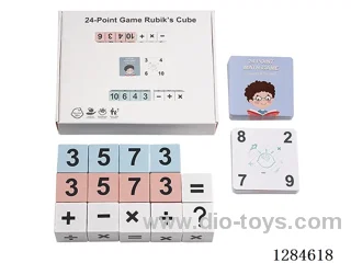 Wooden Building Block Cube “24-Point” Game - Two-Player