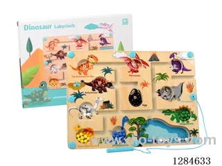 Wooden Dinosaur Tracing and Bead Maze