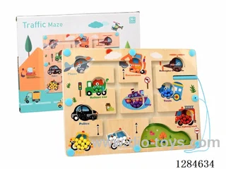 Wooden Transportation Tracing and Bead Maze