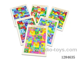 Wooden Russian Block-Themed Puzzle Assortment