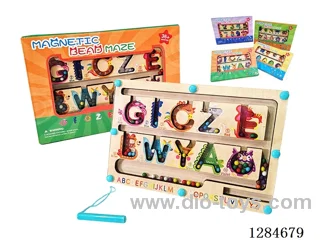 Wooden Alphabet Maze Pen-Tracing Bead Game