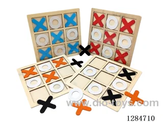 Wooden Tic-Tac-Toe Set (22PCS, Assorted Colors)