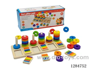 Wooden Color-Matching Circle Column Set