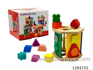 Wooden 13-Hole Hexagonal Puzzle Box
