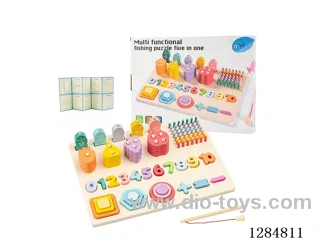 Wooden Multi-Functional Fishing Puzzle 5-in-1