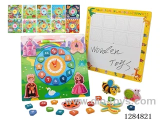 Wooden Clock Drawing Board Puzzles (Various Styles)