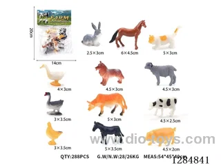 12 Small Solid Farm Animals