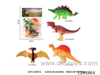 4 Medium Solid Dinosaurs