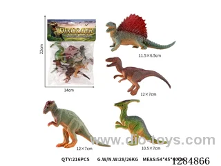 4 Medium Solid Dinosaurs