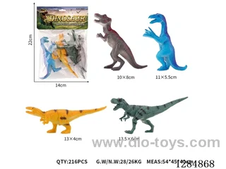 4 Medium Solid Dinosaurs
