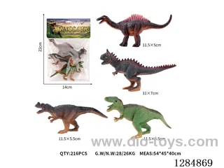 4 Medium Solid Dinosaurs