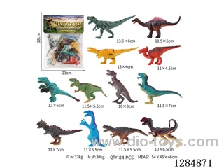 12 Medium Solid Dinosaurs
