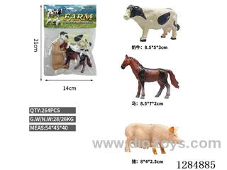 3 Medium Hollow Farm Animals