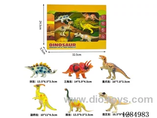 Large Painted Dinosaurs 6 styles Display Box Set