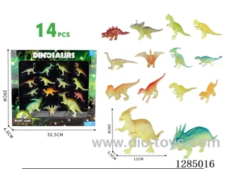 Glow-in-the-Dark Dinosaurs, 14-Style Set in Window Box