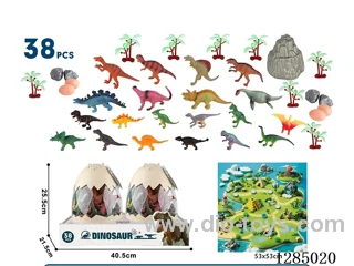 Dinosaurs, 38PCS Set in Medium Eggshell Packaging (2-PCS Box)