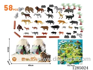 Wild Animals 58-PCS Set (Large Eggshell Packaging, 2-PCS)