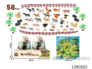 Farm Animals 58-PCS Set (Large Eggshell Packaging, 2-PCS)