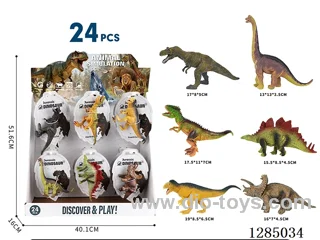 Dinosaurs 6 Varieties, 24-PCS Hanging Board Display Box