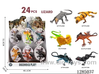 Lizards (6 Varieties, 24 PCS) Hanging Board Display Box