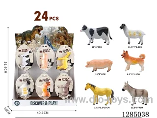 Farm Animals (6 Varieties, 24 PCS) Hanging Board Display Box
