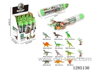 Small Dinosaurs (12 PCS) + Accessories, PET Tube Pack (12PCS)