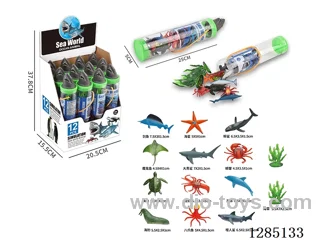 Small Ocean Creatures (12 PCS) + Accessories, PET Tube Pack (12PCS)