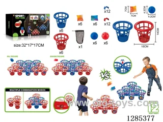 Throw-and-Catch Basket with Lights + Light-Up Sandbags, and Hole Balls 2-in-1 (12 Baskets)