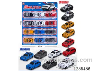 Pull-Back Police Cars 2 styles 6 colors(Exterior Made of Eco-Friendly Materials)