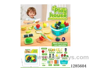 Pretend Play “Peel and Chop” Fruit Toy Basket