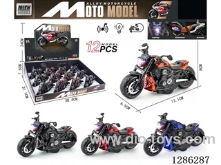 1:14 pull back alloy motorcycles 12PCS （W L/M）