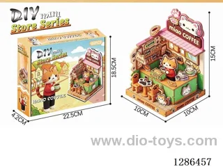 DIY Cat Coffee Shop Miniature Scene 3D Puzzle 46 PCS