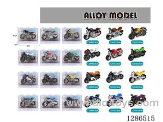 Free Wheel Alloy Motorcycles (6 models, 12 colors, mixed pack)