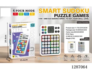 Smart 6x6 Sudoku (36 iridescent RGB lights, LCD digital display, smooth silicone buttons)