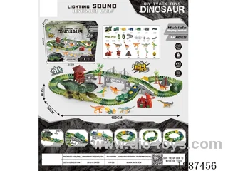 Dinosaur Track Devourer + Electric Train (193 PCS) – Cars not included batteries
