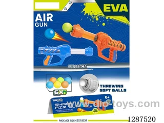 ABS Mechanical (Blue and Orange) Dual-Use Air-Powered Gun (6 balls, 6 EVA bullets)