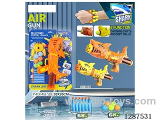 Spring Shark (Yellow and Orange) Dual-Use Air-Powered Gun (6 balls, 6 EVA bullets)