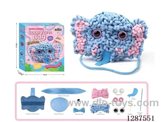 DIY 2-in-1 Elephant Hand-Sewn Felt and Yarn Crochet Pouch