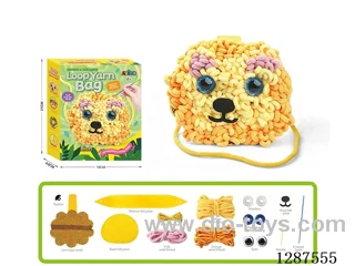 DIY 2-in-1 Lion Hand-Sewn Felt and Yarn Crochet Pouch